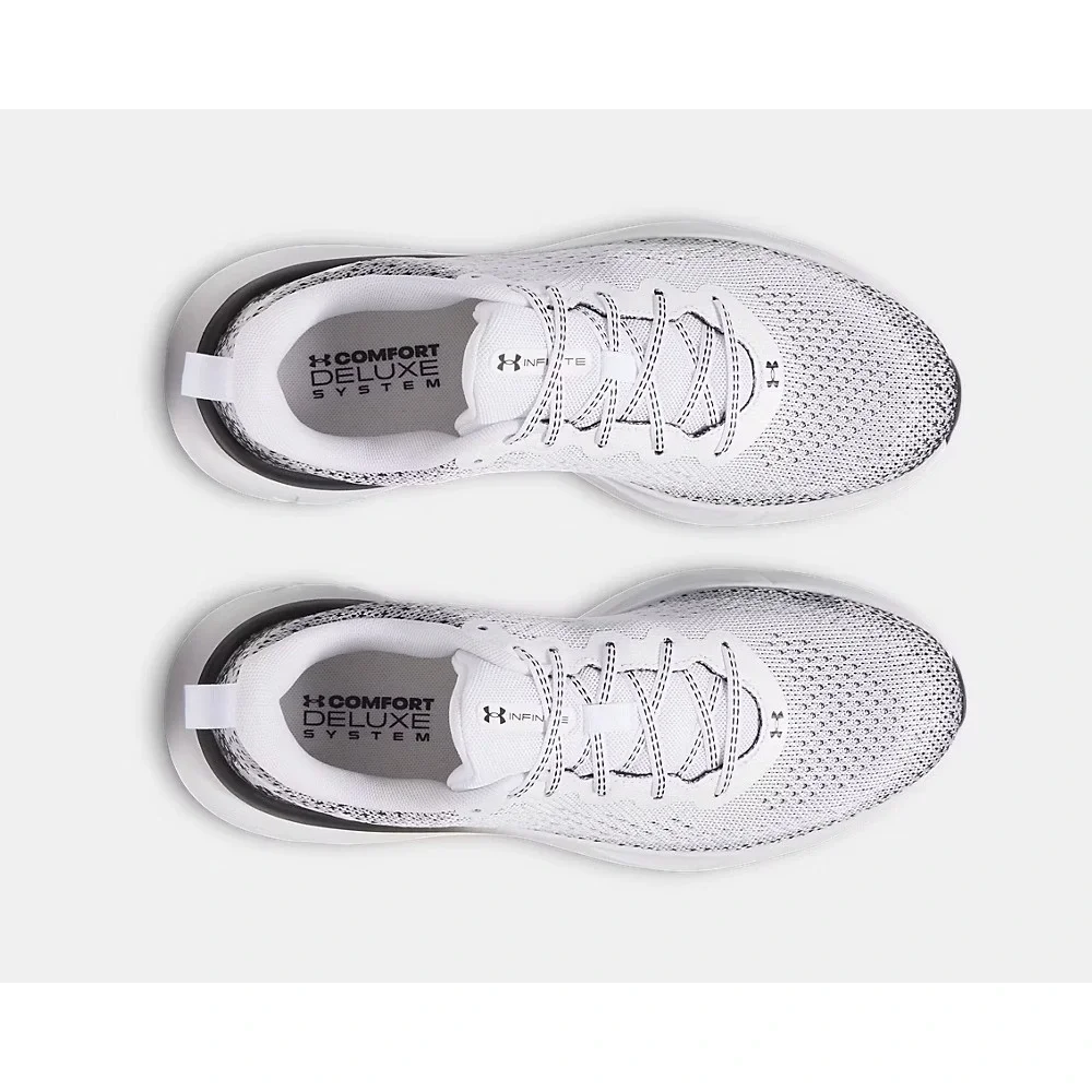 Under Armour® (Men's 9 M) UA Infinite™ Running Shoes in White/Black - $110